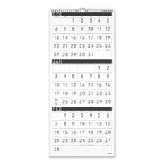 AT-A-GLANCE® Three-Month Reference Wall Calendar, Contemporary Artwork/Formatting, 12 x 27, White Sheets