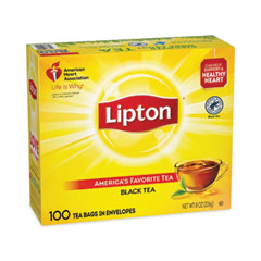 Lipton® Tea Bags, Black, 100/Box
